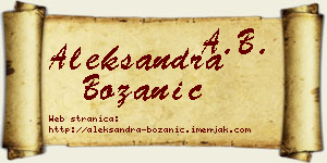 Aleksandra Božanić vizit kartica
